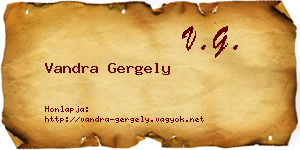 Vandra Gergely névjegykártya